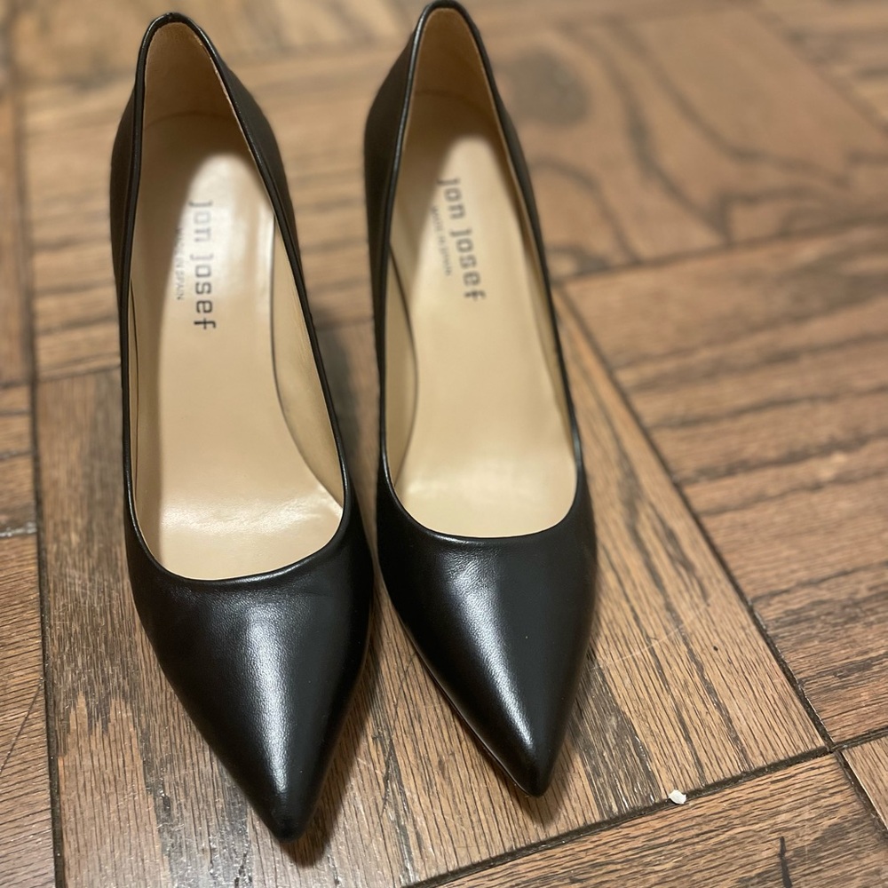 Jon Josef Black Heels Classic Pointed-Toe Pumps